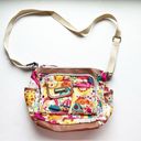 Lily bloom  Floral Printed Crossbody Shoulder Bag Purse Small Sized Multi-Zipper Photo 0