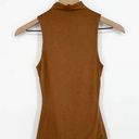 Naked Wardrobe  Turtleneck Lightweight Knit Top in Light Brown Women's XS Photo 1