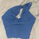 ZARA Blue Asymmetrical One Shoulder Top Photo 0