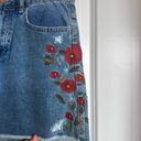 ZARA Basics Embroidered Jean Skirt Photo 3