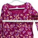 Life is Good  Womens Floral Sleep Nightshirt M Multicolor Long Sleeve Scoop Neck Photo 3