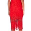 Alexis Red Floral Lace Crochet Midi Dress Photo 1