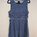 Xhilaration Blue and white stripe cutout dress Photo 0