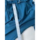 Club Monaco  Heemi Blue Wool Blend Belted Wide Leg Cropped Pants Size 4 Photo 8