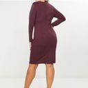 Lane Bryant  Ponte Sheath Dress Long Sleeve, Burgundy Plus Size 16 New w/o Tag Photo 2