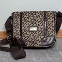 Tommy Hilfiger  Brown Shoulder Crossbody Saddlebag Monogram Logo TH Print Y2K Photo 0