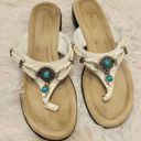 Krass&co G.H. Bass & . White and Turquoise Wedge Sandals Size 6 Bass Tilda Photo 1