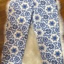 Talbots  Heritage Crop Pants Blue Porcelain Mosaic‎ Womens Sz. 8 Photo 0