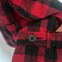 Christopher & Banks  Buffalo Plaid Cropped Womens Blazer Size Small Red Black Photo 4