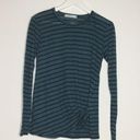 Stateside  Womens Sz M Twist Front Striped Round Neck Long Sleeve T-Shirt Top USA Photo 0