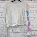 Aeropostale Aero Gray Cropped Tomboy Tee Long Sleeve Shirt Photo 3