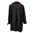 Anne Klein Vintage  Black Mid Length Butter Soft Leather Trench Coat Large Photo 3