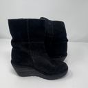 Fly London  Women's Suede Black Wedge Calf Boots Size 35 Photo 8