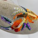 Nine West  Playa Vista Sneaker 9 Womens Embroidered Floral Slip On Canvas Sequin Photo 10