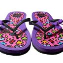 Betsey Johnson  Women’s Colorful Leopard Print Flip Flops Size 7/8 Photo 2