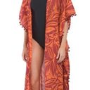 TRUE DESTINATIONS Floral Cover Up Kaftan Robe Maxi Size S Orange Photo 0