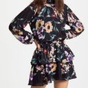 Yumi Kim  Class Act Black Floral Mini Dress Tiered Ruffle Short LBD Flowers M Photo 0