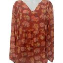 Matilda Jane ,‎ Size XL Botanical Beauty Rose Floral Blouse, Peach Orange Photo 0