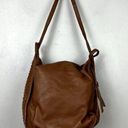 Kooba  Caramel Brown Leather Satchel Hobo Shoulder Bag Medium Zip Closure Studded Photo 0