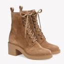 Gianvito Rossi  Foster 45mm Suede Lace Up Boots in Beige Photo 1