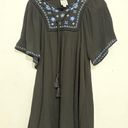 Blue Rain  Short Sleeve Black Floral Peasant Dress shift dress size XXS Photo 1