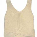The Moon  & Madison Women’s Tank Top Knit Crochet With Front Knot Beige Size Small Photo 0