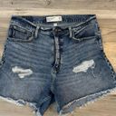 Abercrombie & Fitch  29/8 Curve Love High Rise Distressed Shorts Photo 0