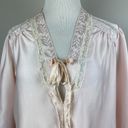 Christian Dior Vintage  Lingerie Nightgown M Pink Satin Lace‎ Embroidery Rosettes Photo 1