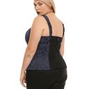 Tripp NYC TRIPP Navy Blue & Black Floral Lace-Up Corset Plus Size, 4X Photo 8