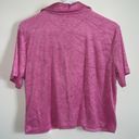 Polo barbie cropped terry cloth button down shirt  pink short sleeve Photo 2