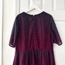 Eshakti  Purple Red Ruffle Ombre Star Print Georgette Midi Dress Missing Belt 1X Photo 10