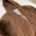 Brandy Melville Brown Christy Zip Up Hoodie Photo 3