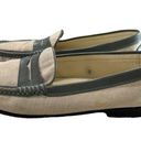 Tod's  canvas leather loafer penny oxford beige green size 9 Photo 6