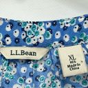 L.L.Bean  floral split neck tee shirt short sleeve button blouse xl regular Photo 2