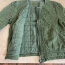 BLANK NYC  Womens S Cropped Quilted Green Full Zip Collarless Jacket  Classic Photo 10