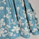 Talbots  Skirt Size 4 Blue Linen Floral Embroidered A-Line Pleated Cottagecore Photo 7