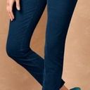 Talbots  Flawless Frayed Hem Cord Slim Leg Navy Blue Corduroy Pants Cropped Ankle Photo 1