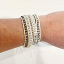 Victoria Emerson  Dorado Beaded Wrap Bracelets Set of 3 Silver Brown Tan Photo 0