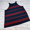 J.Jill  Shirt Tank Top Women's Size XL Navy/Red Embroidered Halter Neck Pullover Photo 0