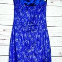 Jessica McClintock Vintage  Royal Blue & Silver Strapless Prom Party Dress Size 6 Photo 6