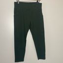 Lou & grey  Ponte Knit Pocket Capri Leggings Olive Green Size LP Photo 1