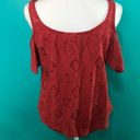 love on a hanger  Lace overlay cold shoulder Crop Top Size medium Photo 2