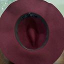 American Eagle  100%  Wool Felted Burgundy Boho Floppy Hat Feathers Indie Chic OS Photo 4