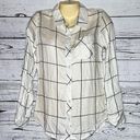 Thread and Supply  NWT Size XS White & Black Windowpane Button Down Shirt Photo 0