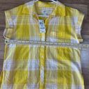 Style & Co  Womens  Short Sleeve Plaid Camp Shirt Daisy Daze Yellow Size PS Photo 7