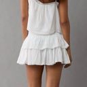 American Eagle Medium White High-Waisted Tiered Mini Skort Photo 5