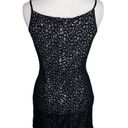 Jessica McClintock Vintage Gunne Sax  Black Silver Lace Slip Mini Dress Size 5/6 Photo 4