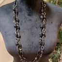 The Row Womens Fashion Black Gemstone Beaded and Links Double Necklace Jewelry Photo 1