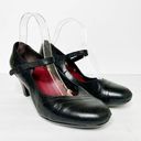 Harper Abeo Black Leather  Mary Jane Heels Size 8.5 Women’s Photo 0