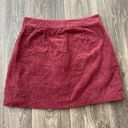 Francesca's Francesca’s Burgundy Corduroy Button Mini Skirt  Photo 4